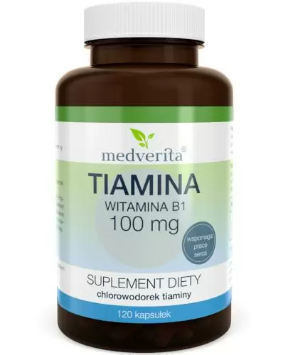 Medverita Tiamina 100 mg witamina B1 120 kapsułek zdjęcie