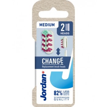 Jordan Change Medium Wymienne końcówki do szczoteczki, 2 sztuki