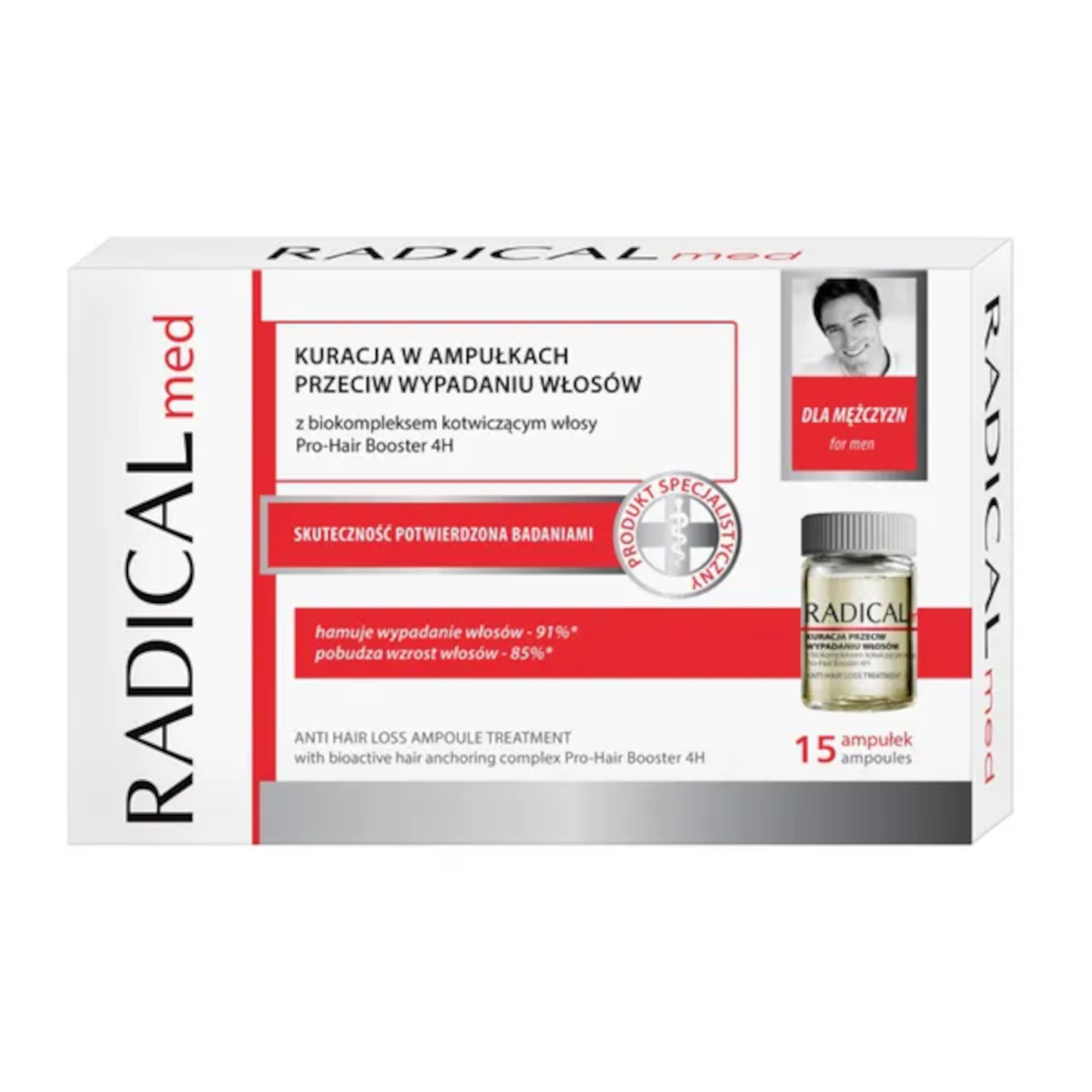 Ideepharm Radical Med kuracja przeciw wypadaniu włosów dla mężczyzn w ampułkach 15x 5 ml zdjęcie