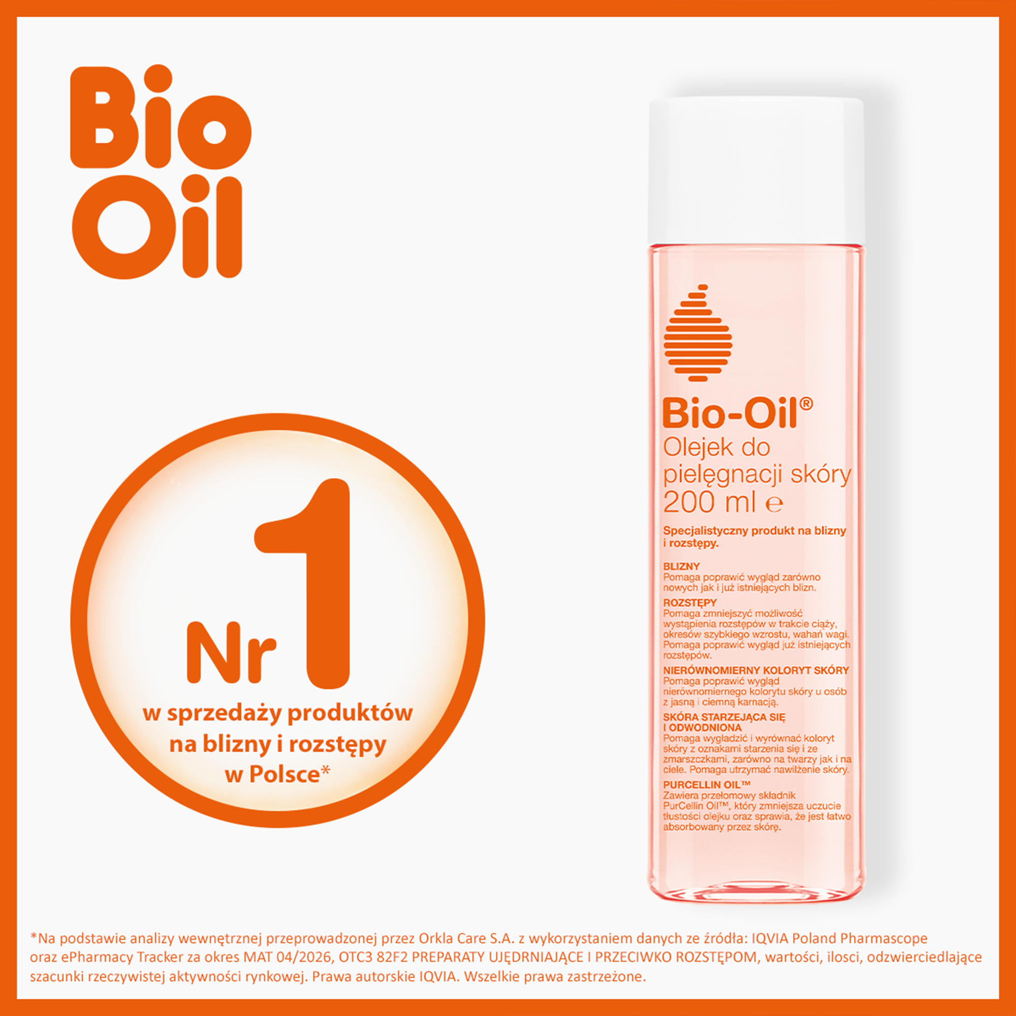 BIO-OIL, olejek do pielęgnacji skóry, na blizny i rozstępy, 200 ml 