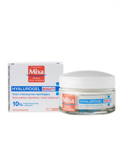 MIXA HYALUROGEL Bogaty krem intensywnie nawilżający, skóra sucha i bardzo sucha - 50 ml - cena, opinie, właściwości zdjęcie