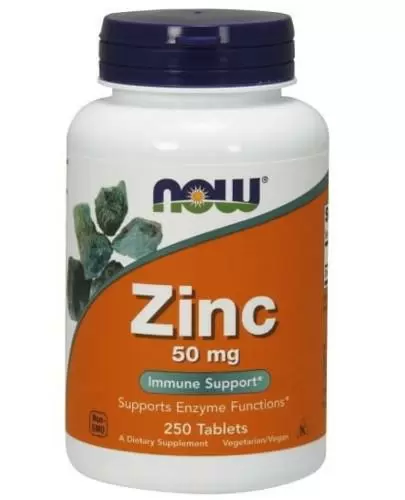 NOW Foods Zinc 50 mg (Glukonian cynku) 250 tabletek zdjęcie