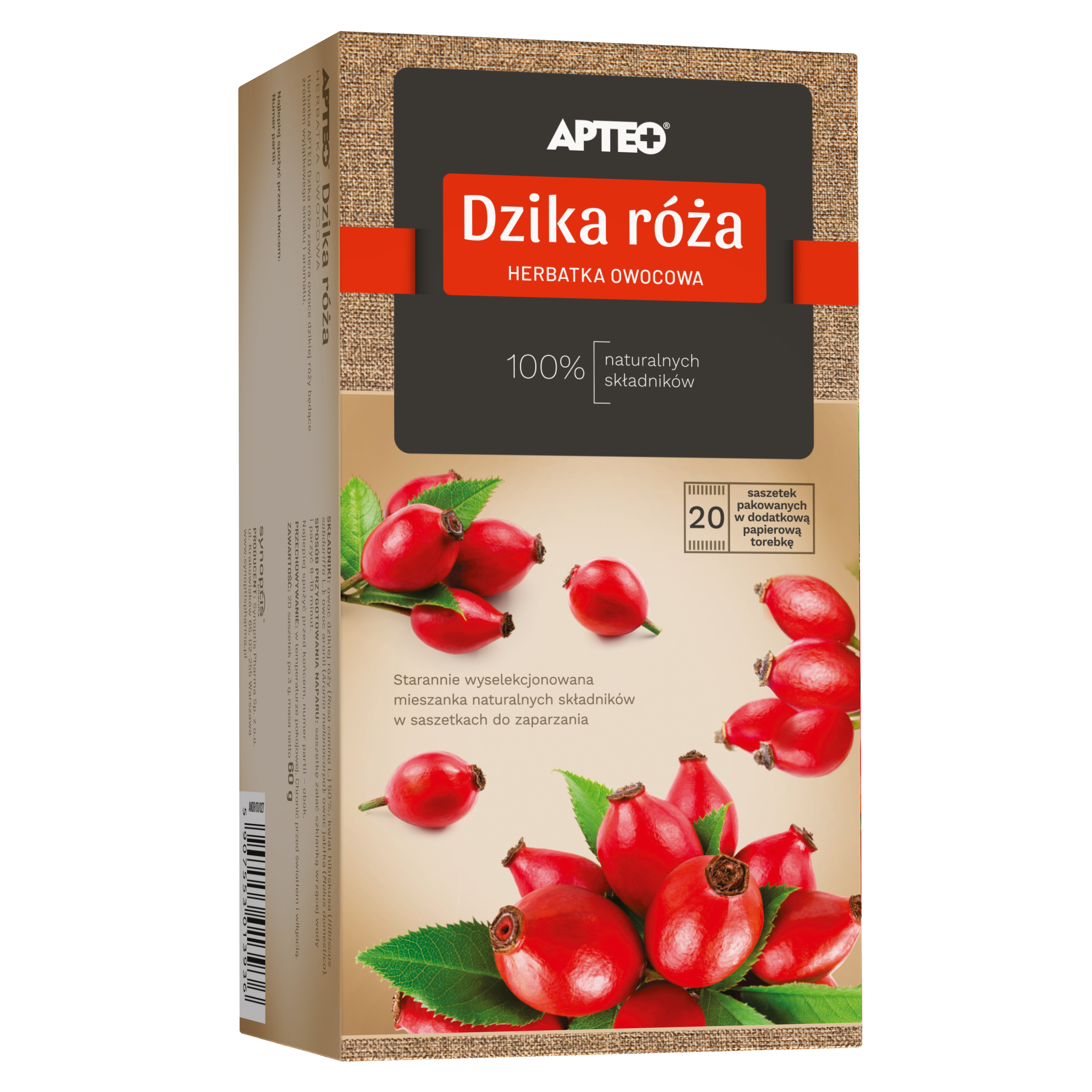 APTEO NATURA DZIKA RÓŻA FIX , saszetki, 20 sztuk zdjęcie