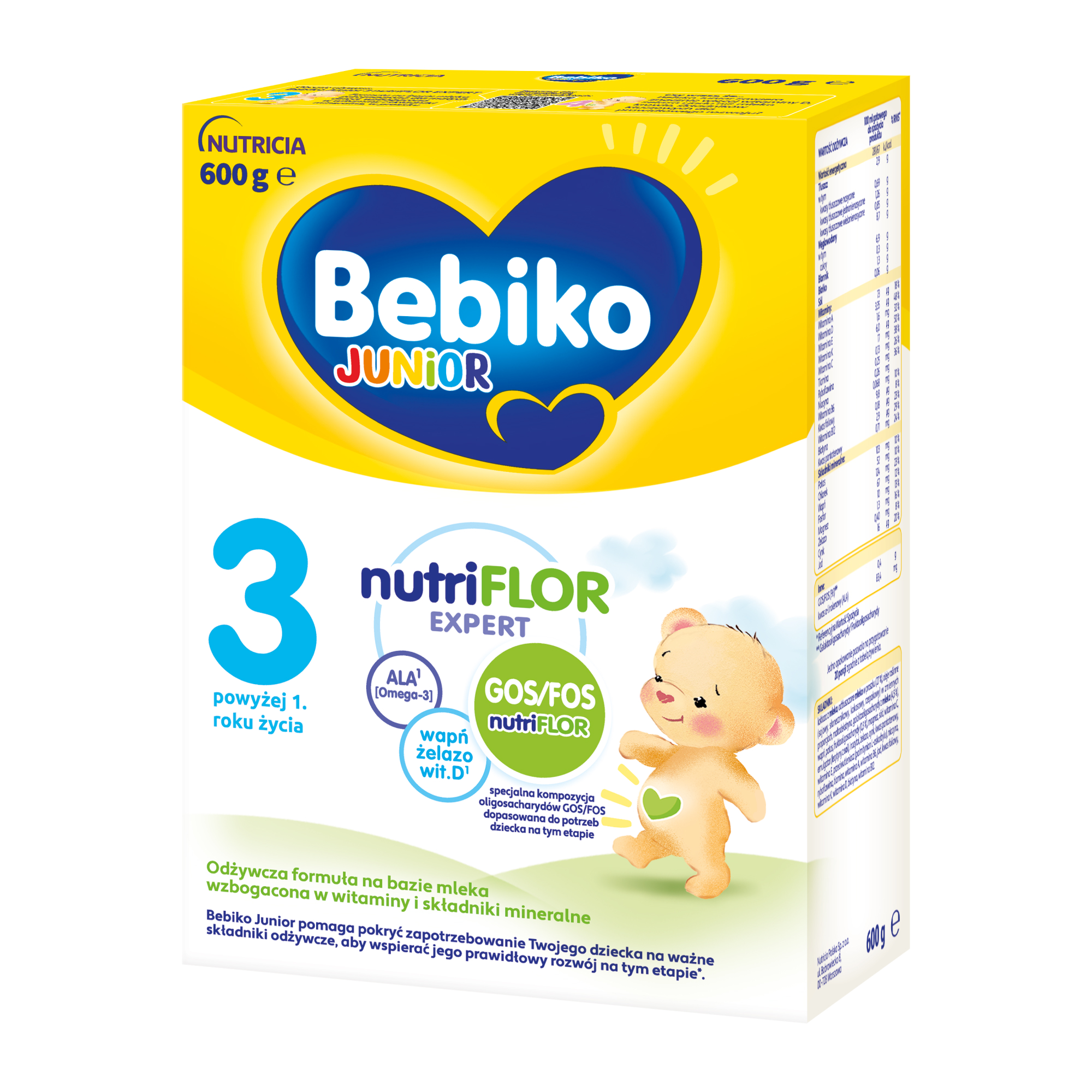 Bebiko Junior 3 Nutriflor Expert mleko modyfikowane powyżej 1 roku życia 600g zdjęcie