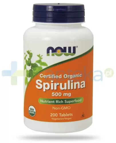 NOW Foods Spirulina 500mg 200 tabletek  zdjęcie