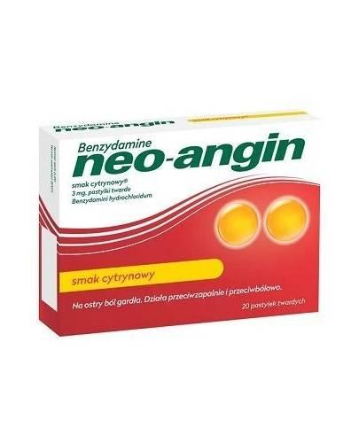 Benzydamine Neo-Angin 3 mg, smak cytrynowy, pastylki twarde, 20 sztuk zdjęcie