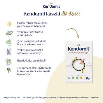 Kendamil mleczna kaszka z brokułami kalafiorem i pomidorami 150 g