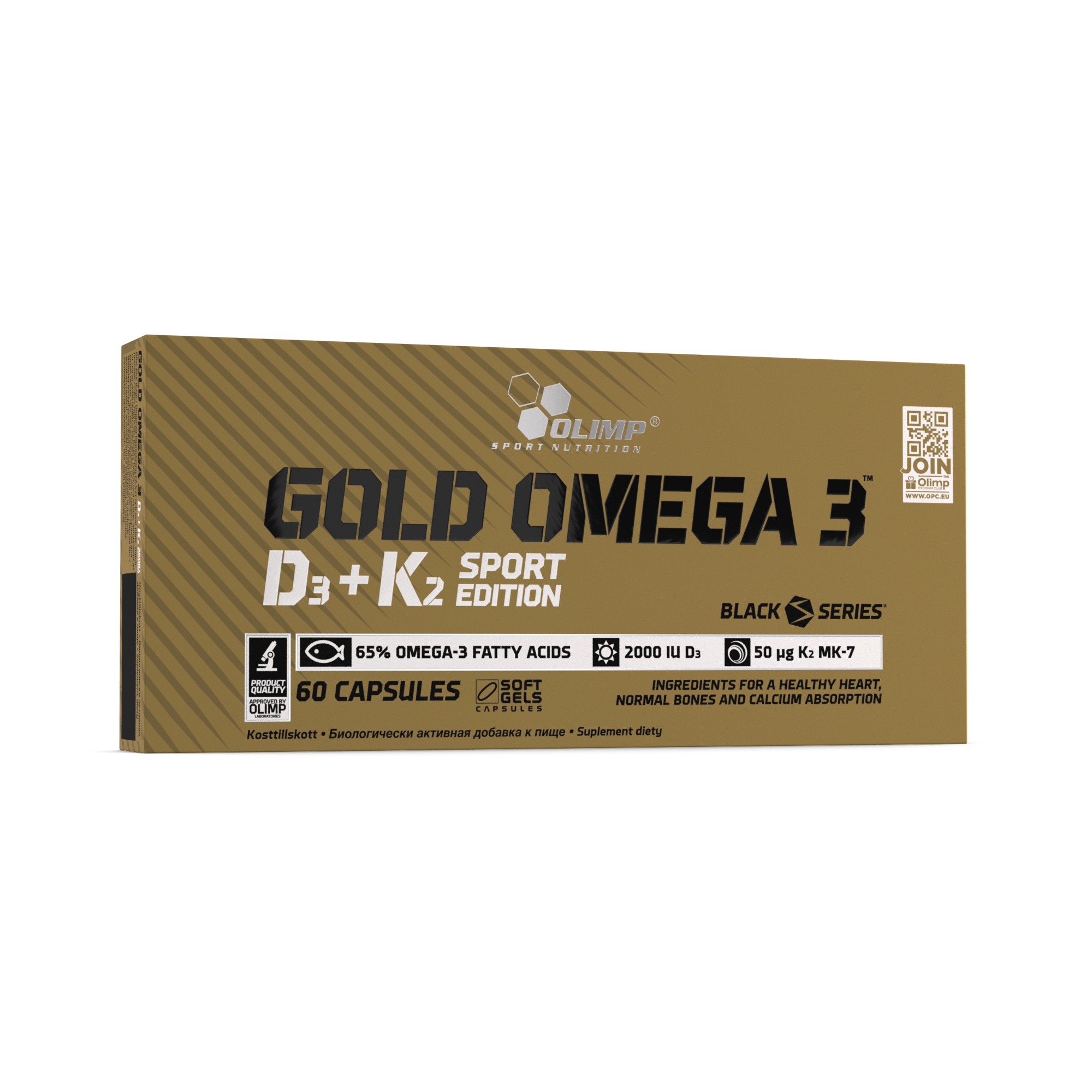 OLIMP, GOLD OMEGA 3 SPORT EDITION D3+K2, kapsułki, 60 sztuk zdjęcie