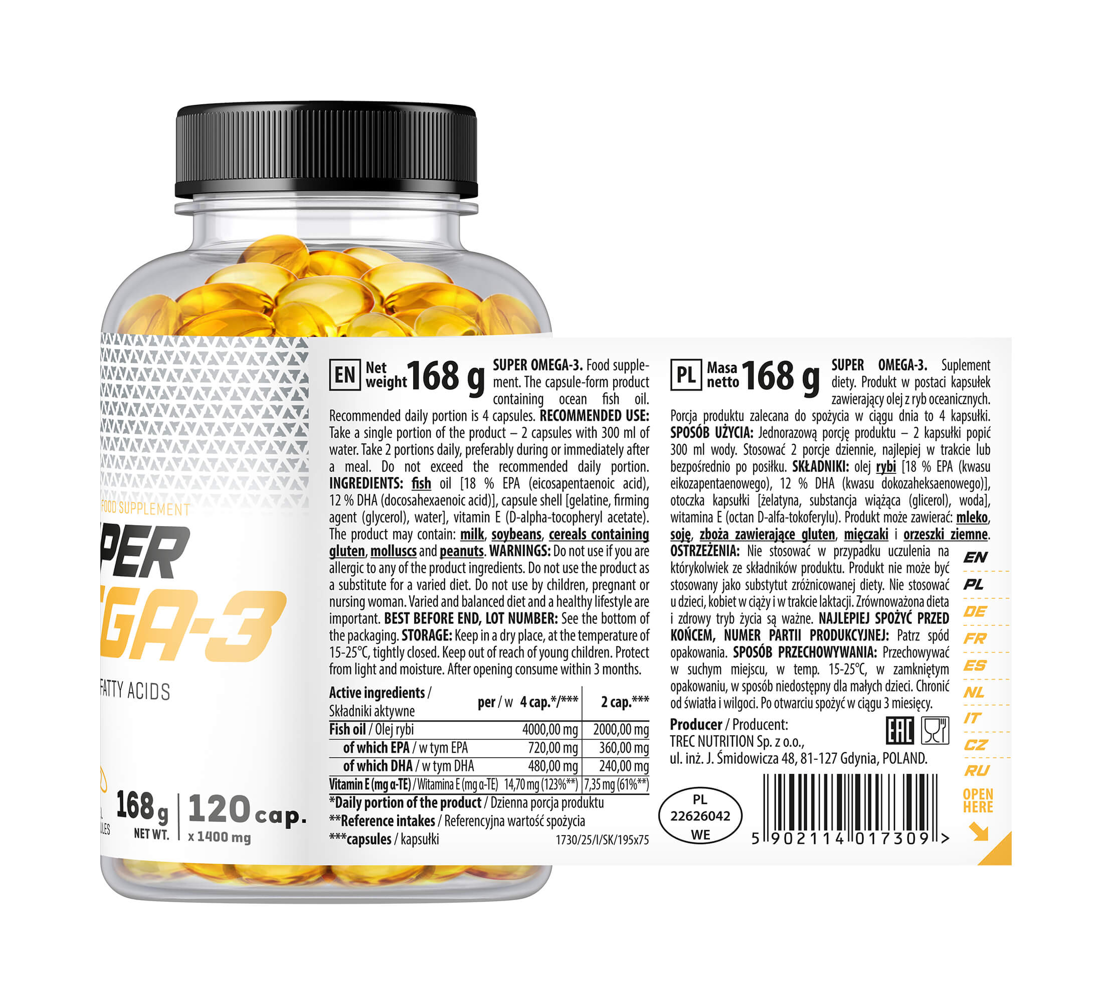 Trec Super Omega-3, kapsułki, 120 sztuk