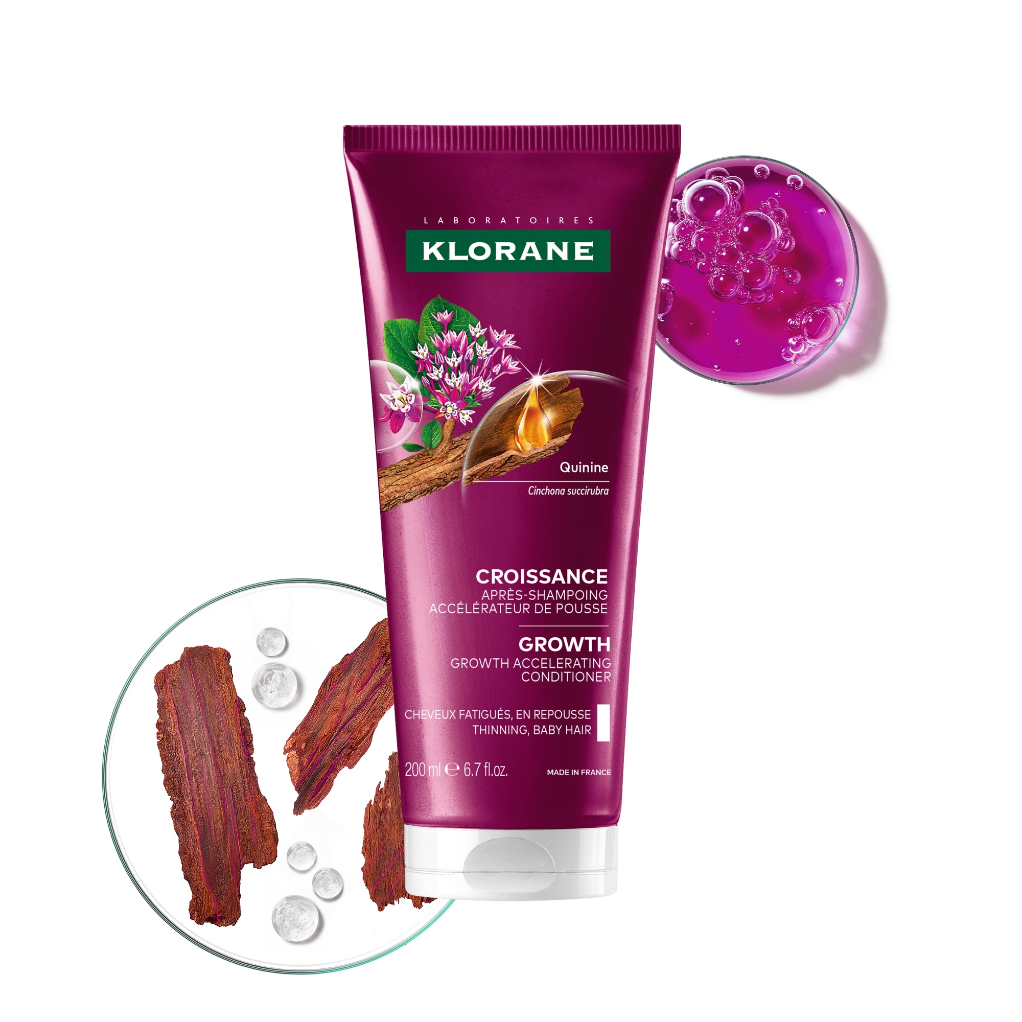 Klorane Odżywka przyspieszająca wzrost włosów, 200 ml