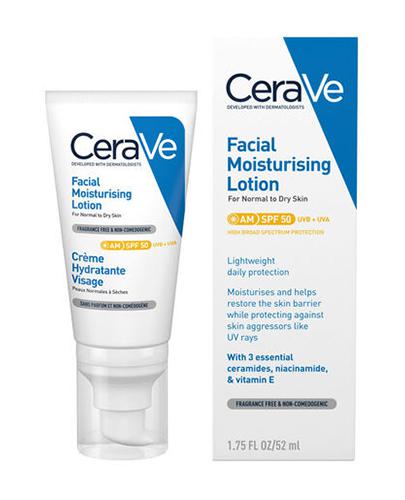 CeraVe, nawilżający krem do twarzy SPF 50, 52 ml zdjęcie