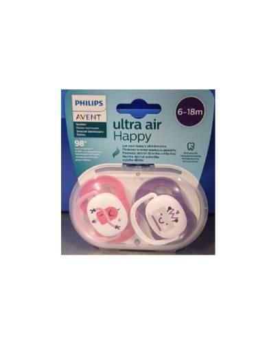 Avent Ultra Air Happy Smoczek uspokajający 6-18 m. scf 080/10, 2 sztuki zdjęcie