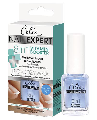 Celia Nail Expert 8 w 1 Vitamin Booster Bio-Odżywka multiwitaminowa do cienkich i rozdwajających się paznokci, 10 ml, cena opinie, skład zdjęcie