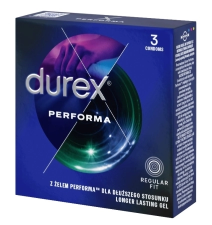 Durex Performa, prezerwatywy ze środkiem nawilżającym, 3 sztuki zdjęcie