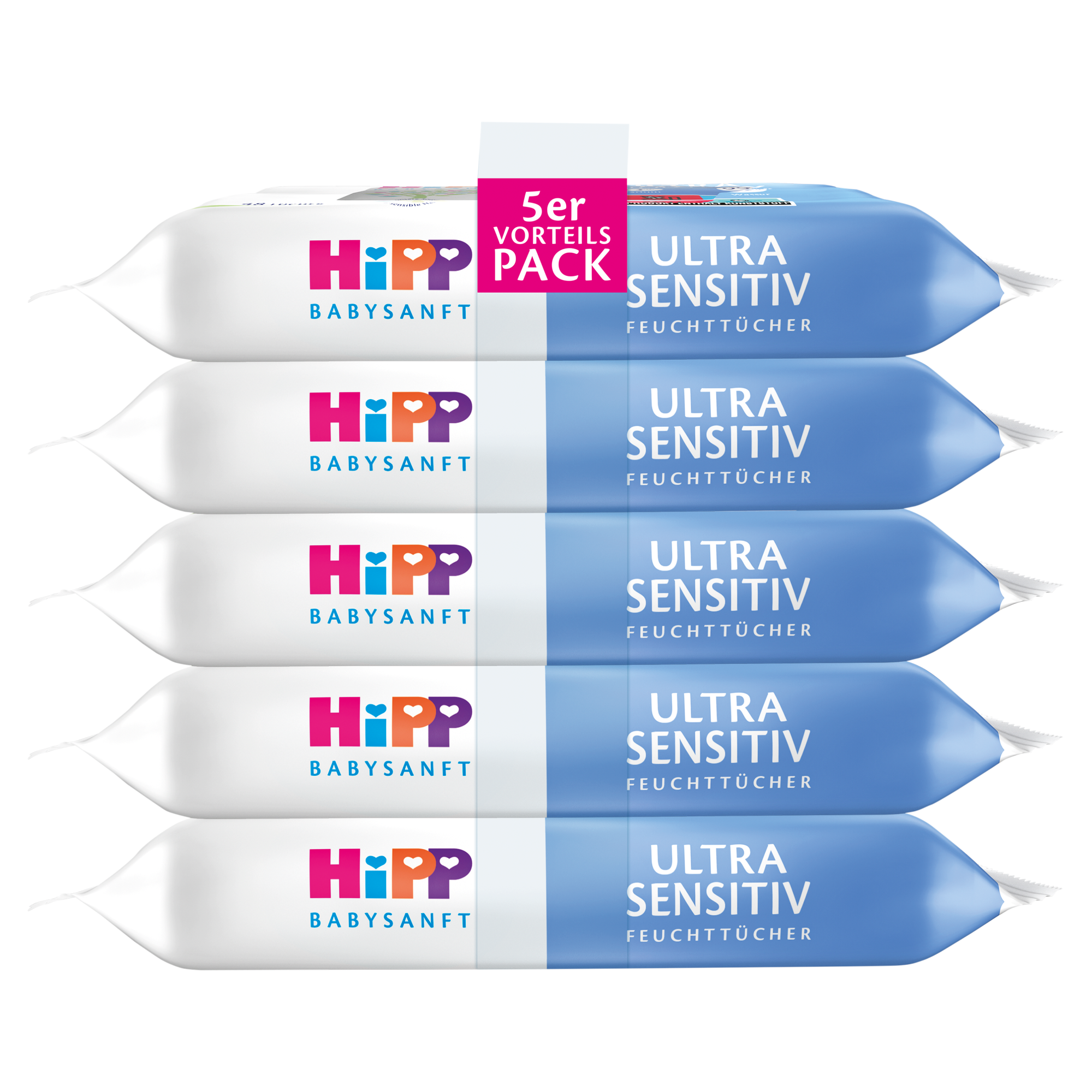 HiPP Babysanft Ultra-Sensitive, Chusteczki nawilżane 99% wody, od 1. dnia życia, 5x48 sztuk zdjęcie