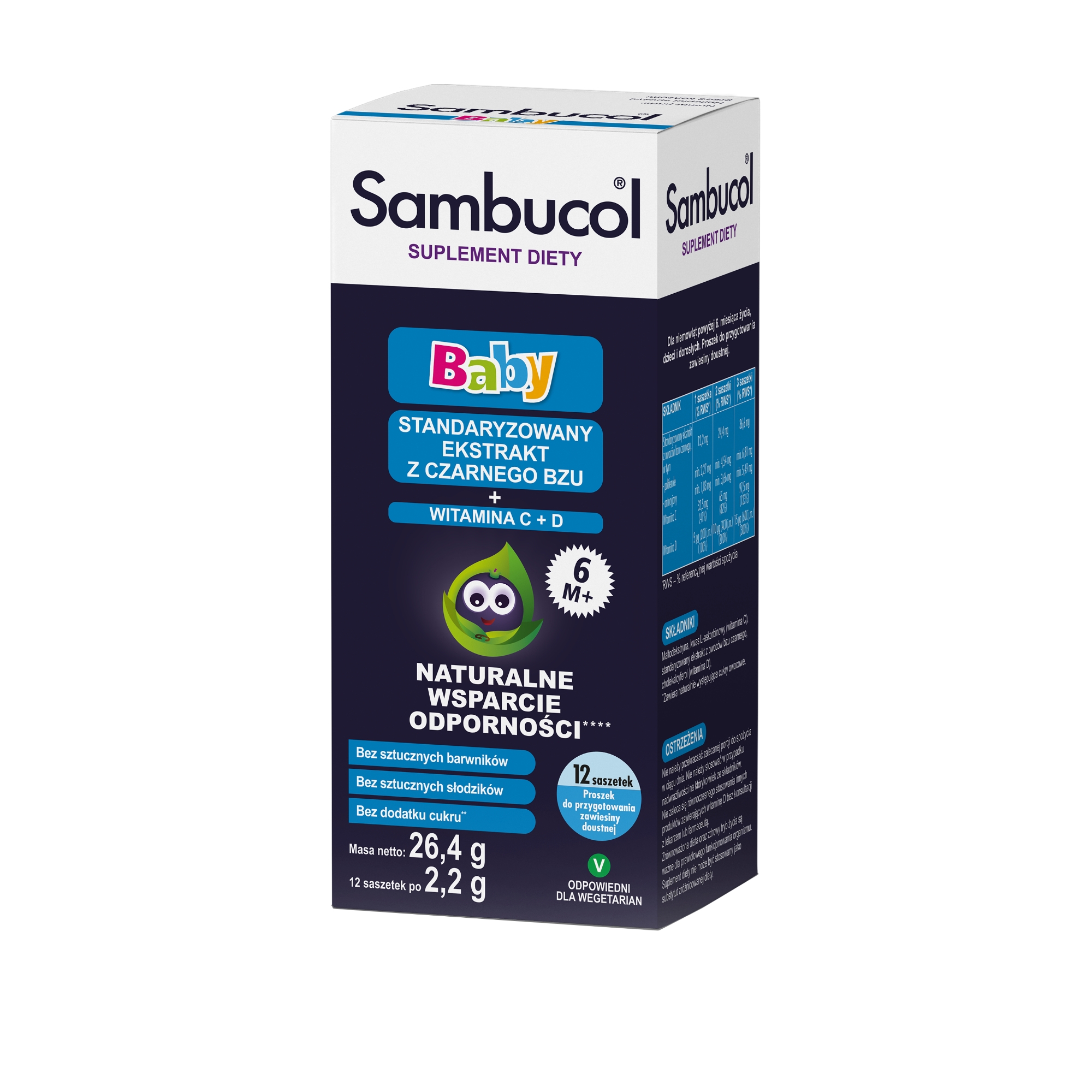 Sambucol Baby ekstrakt z owoców czarnego bzu od 6. miesiąca życia 12 saszetek zdjęcie