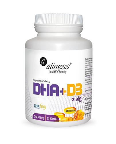 Aliness Omega DHA 300 mg z alg + D3 2000 IU 60 kapsulek zdjęcie