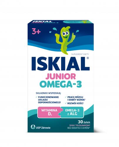 Iskial Junior Omega-3 smak truskawkowy, żelki, 30 sztuk zdjęcie