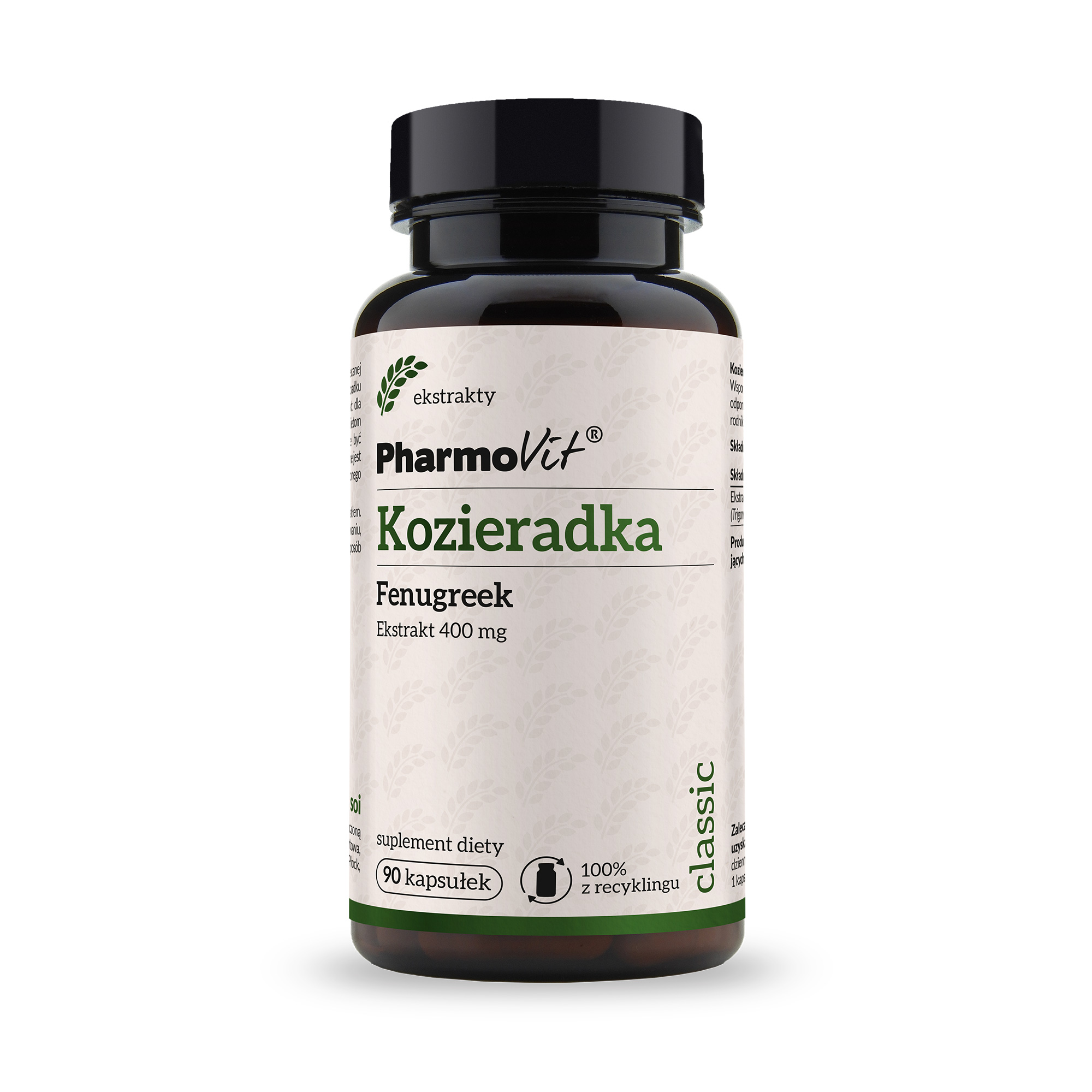 Pharmovit Kozieradka 400 mg, 90 kaps., cena, opinie, skład zdjęcie