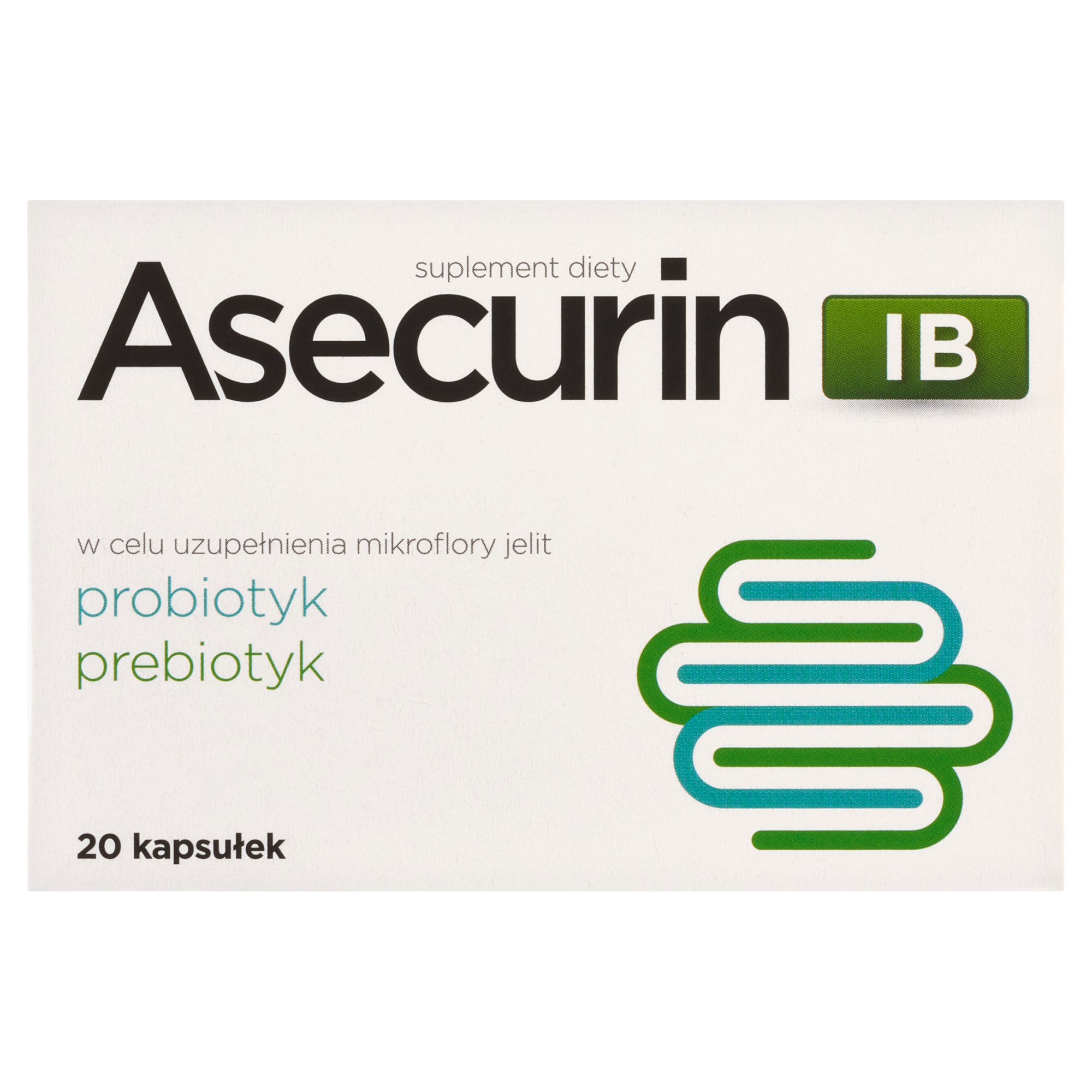 Asecurin IB Połączenie probiotyku z prebiotykiem - 20 kaps. - cena, opinie, stosowanie zdjęcie