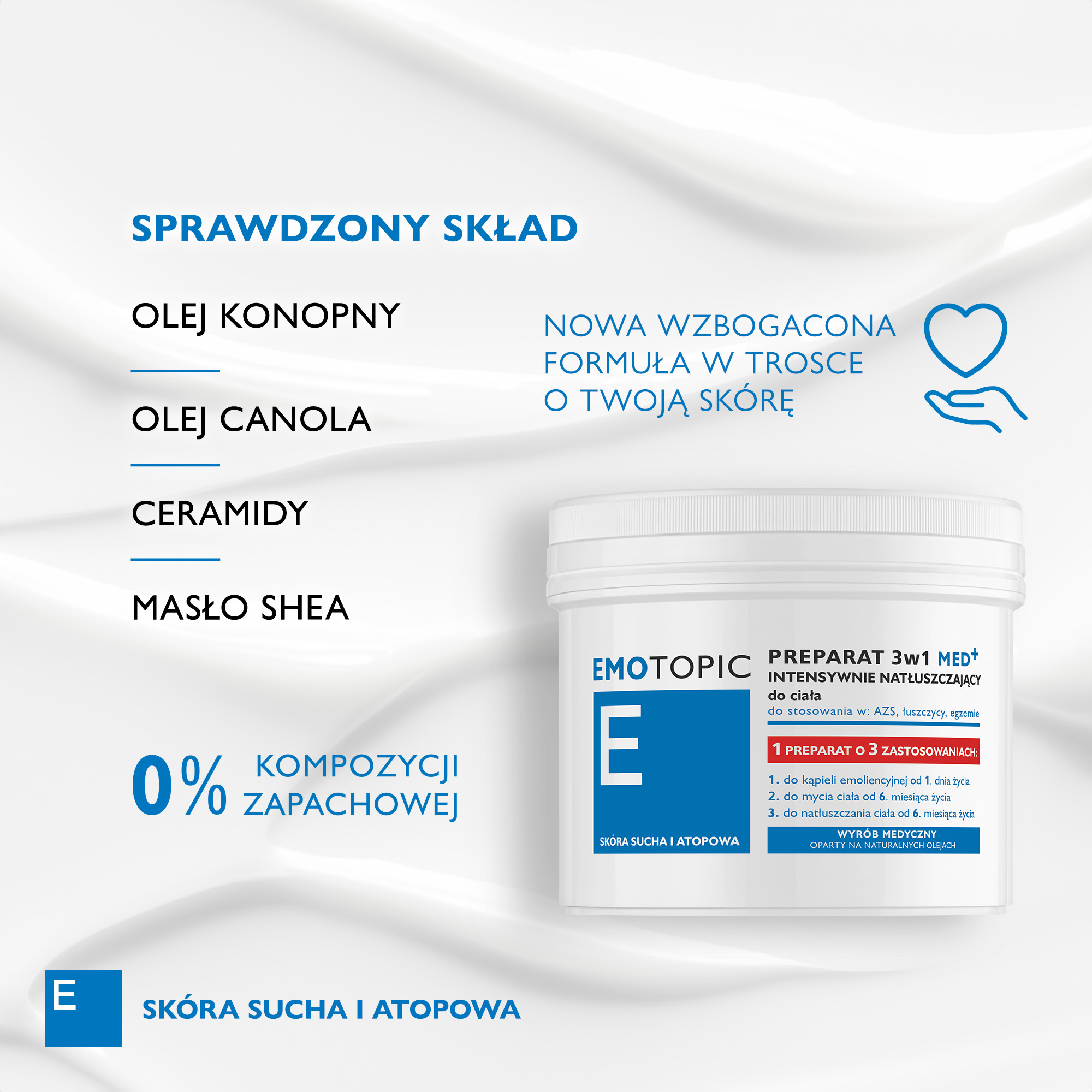 Emotopic preparat 3w1 MED+ intensywnie natłuszczający do ciała 500 ml