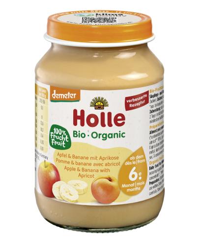 HOLLE Deser dla niemowląt BIO DEMETER Jabłko, banan, morela, od 6. miesiąca życia, 190 g zdjęcie