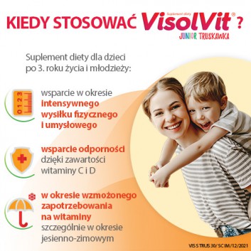 Visolvit Junior Truskawka proszek o smaku truskawkowym 30 saszetek