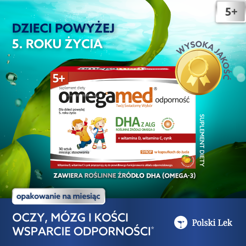 Omegamed Odporność DHA z ALG syrop w kapsułkach do żucia dla dzieci 5+ 30 sztuk