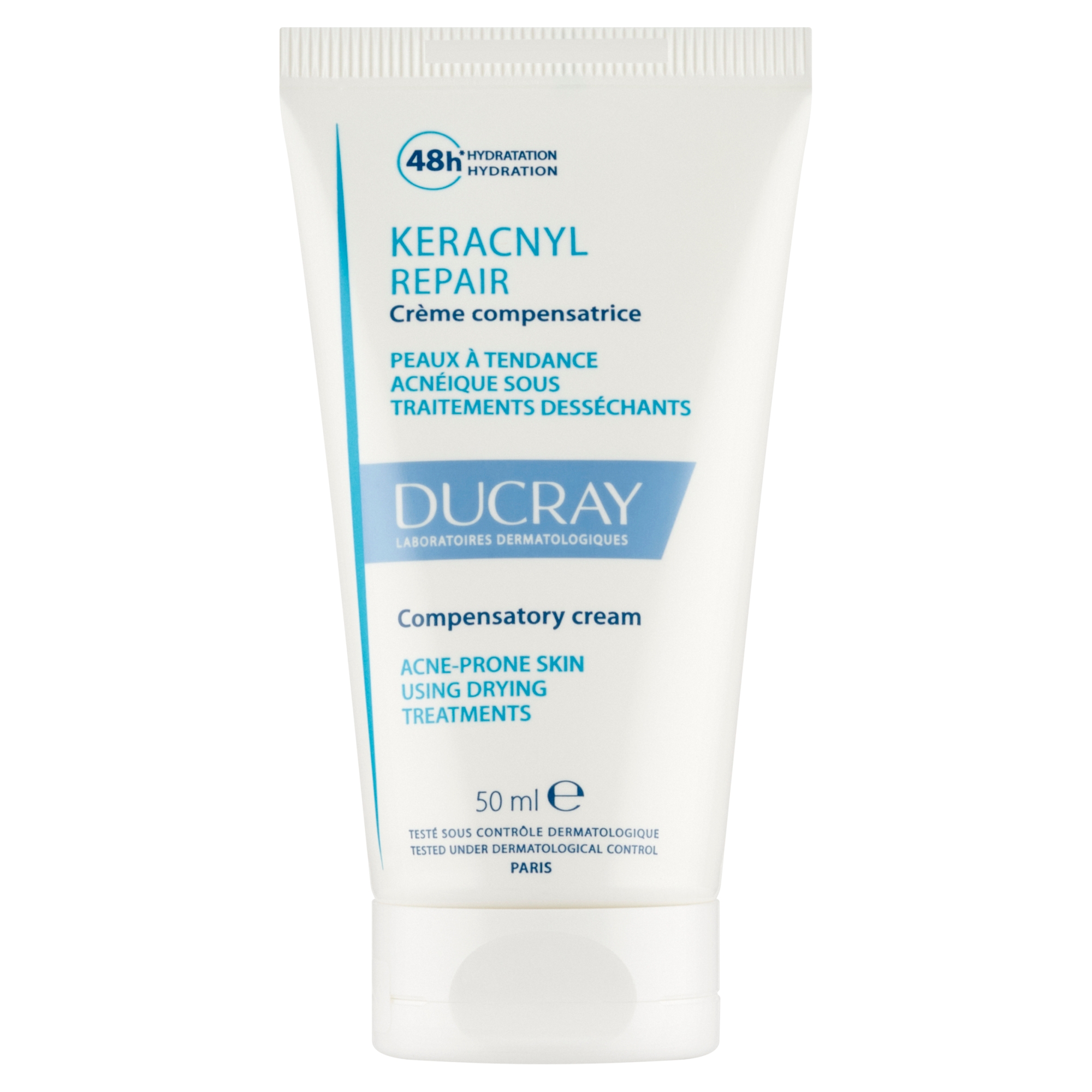 Ducray Keracnyl Repair, krem odbudowujący, skóra trądzikowa, 50 ml