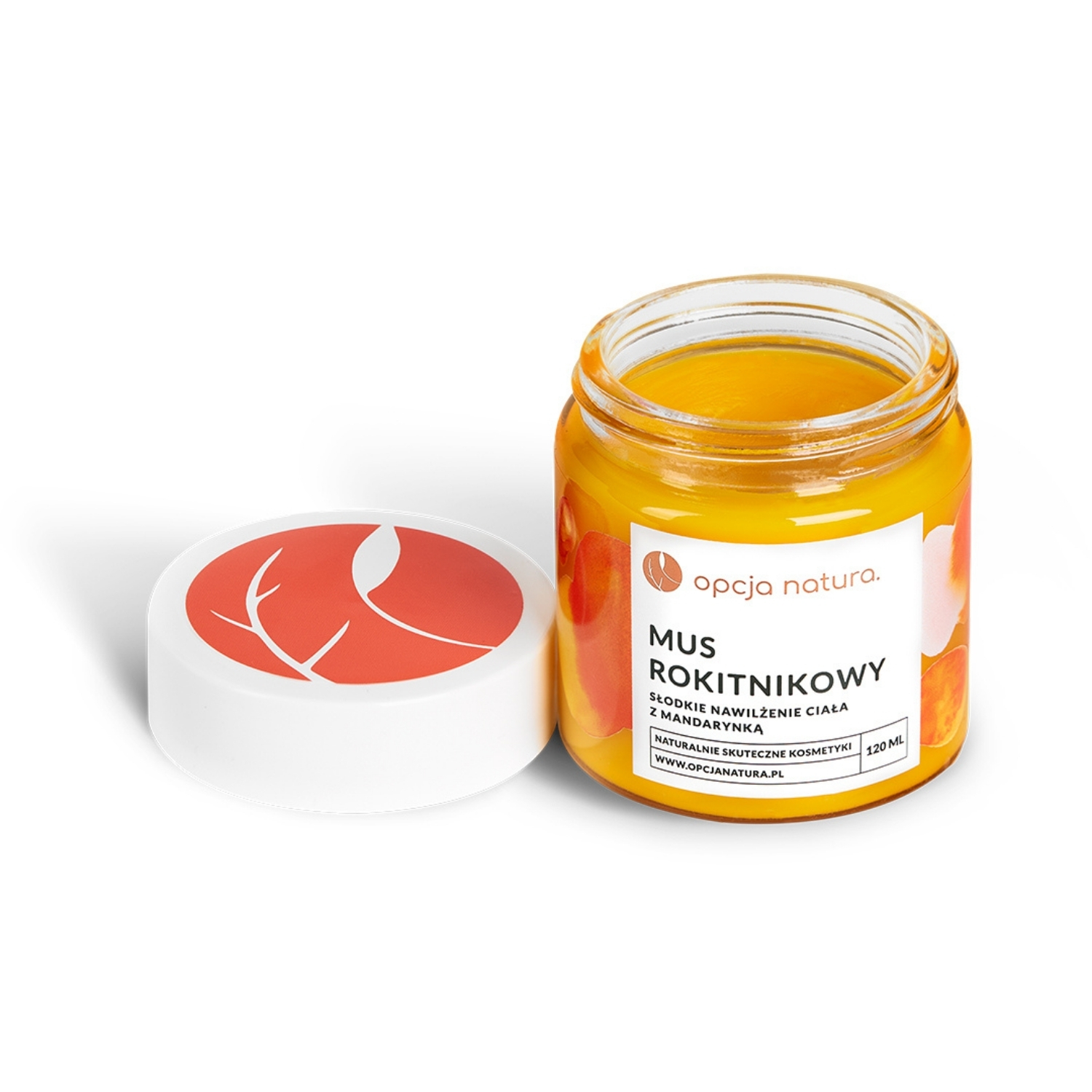 Opcja Natura, nawilżający mus rokitnikowy do ciała z mandarynką, 120 ml