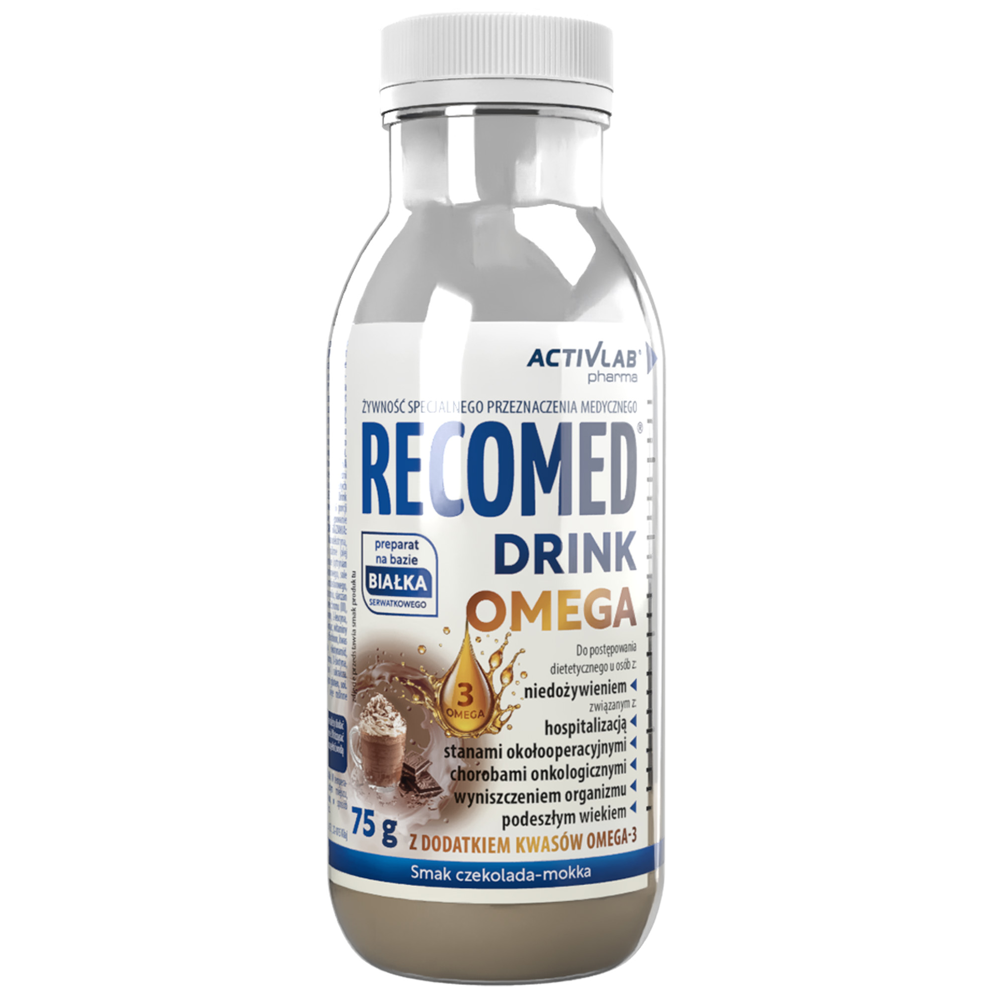 Recomed Drink Omega, czekolada mokka, butelka, 75 g zdjęcie