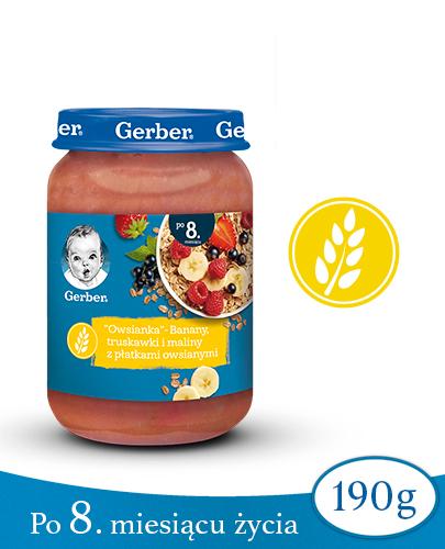 Gerber Owsianka banany, truskawki i maliny z płatkami owsianymi po 8 miesiącu - 190 g - cena, opinie, właściwości zdjęcie