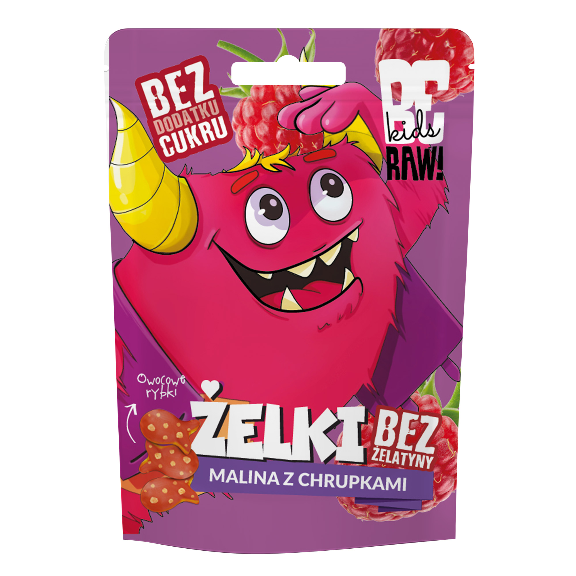 BeRAW Kids Żelki Malina z chrupkami, 35 g zdjęcie