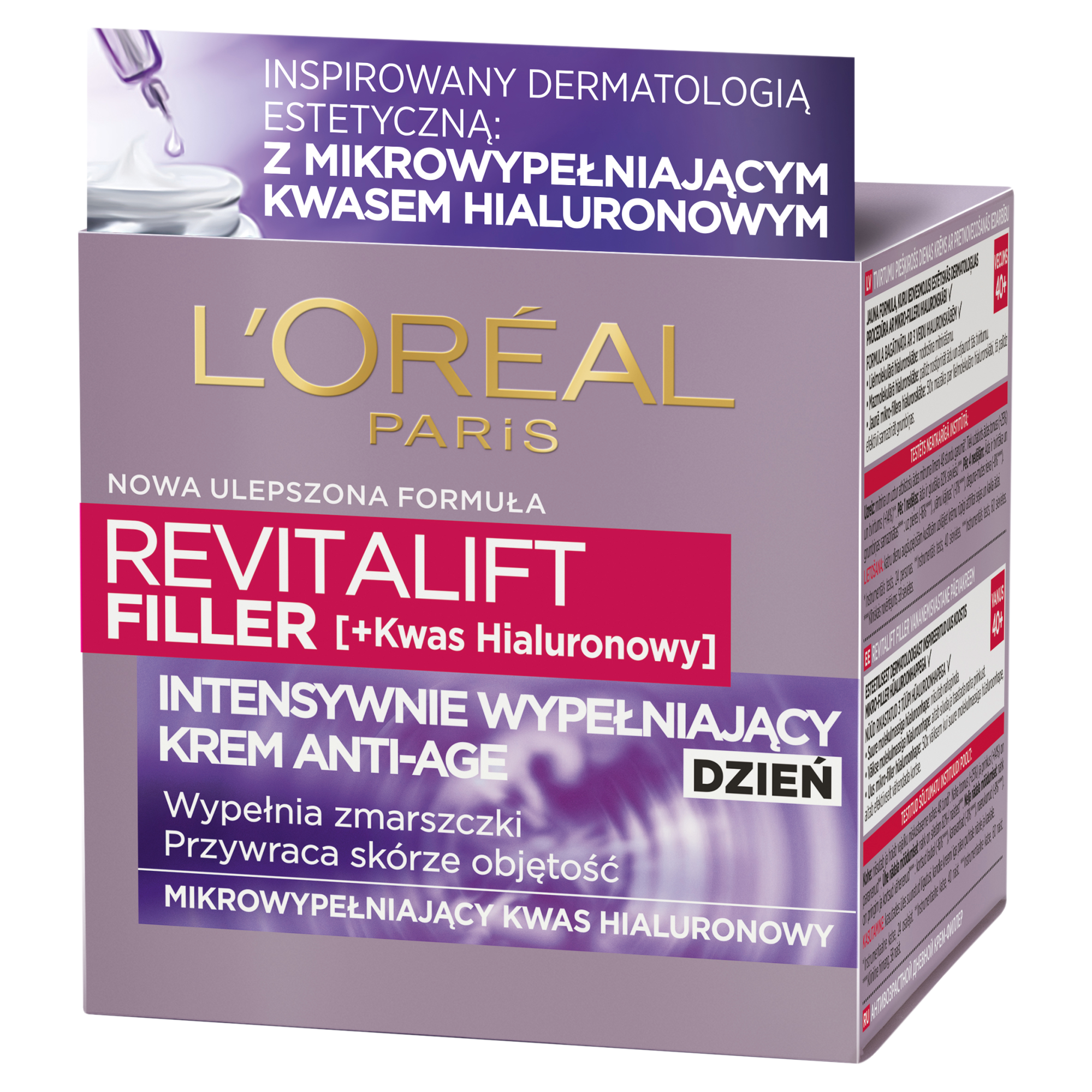 L'OREAL REVITALIFT FILLER [HA] Krem Anti Age na dzień hialuronowe wypełnienie - 50 ml zdjęcie