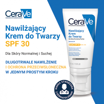 CeraVe, nawilżający krem do twarzy, SPF30, 52 ml