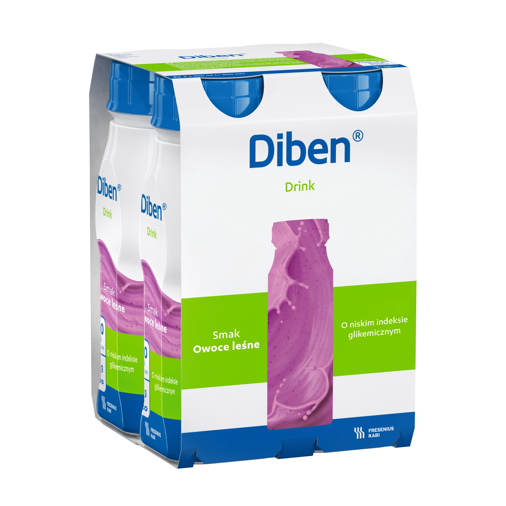Diben Drink o niskim indeksie glikemicznym, owoce leśne,  4 x 200 ml zdjęcie