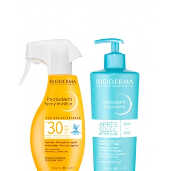 Bioderma Photoderm, Zestaw Spray Invisible SPF 30, 300 ml + Gel-Creme Apres Soleil Fraicheur, 500 ml zdjęcie