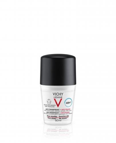 Vichy Homme, antyperspirant 48-godzinna ochrona przeciw plamom roll-on, 50 ml zdjęcie