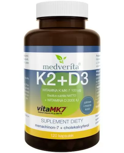 Medverita Witamina K2 MK-7 100 ug + D3 2000 IU 120 kapsułek zdjęcie