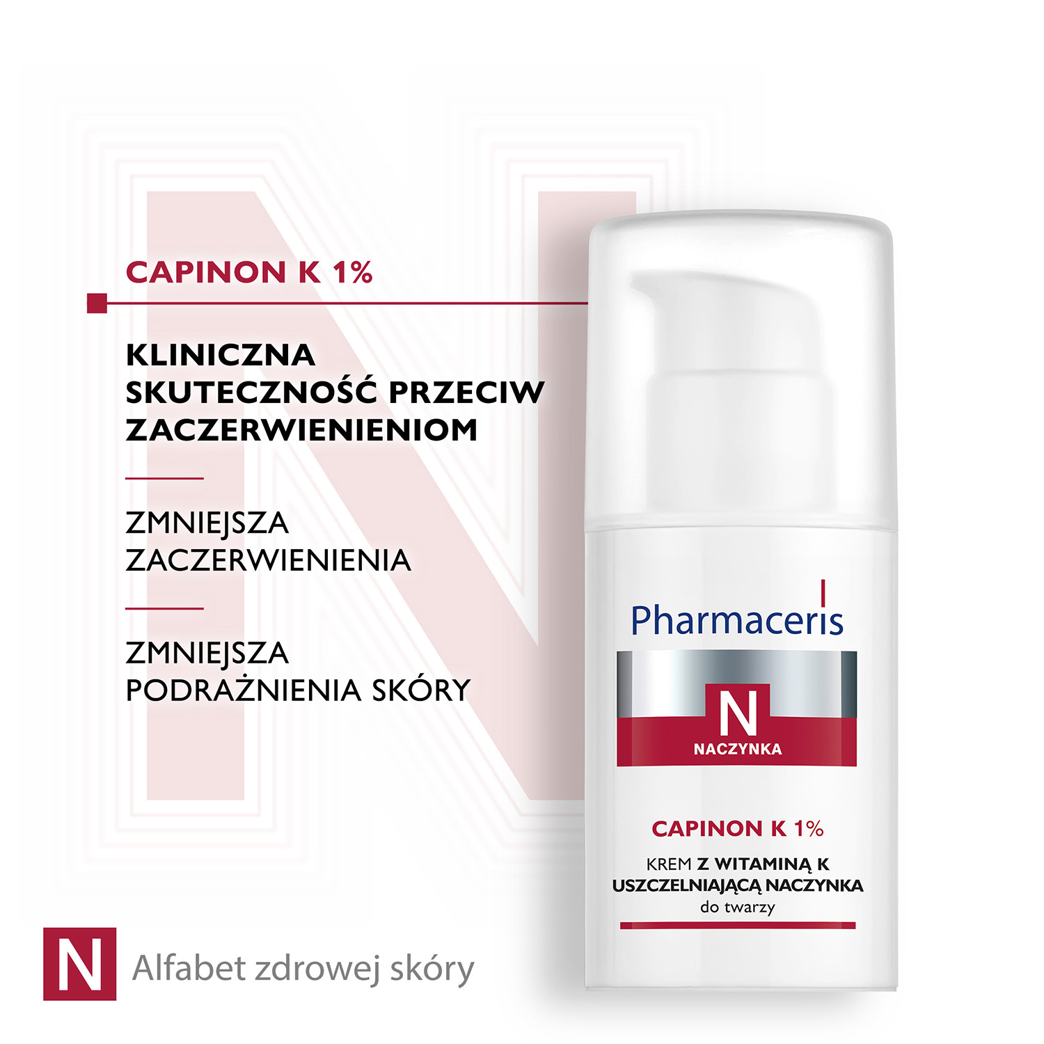 Pharmaceris N Capinon K 1%, krem z witaminą K uszczelniającą naczynka, 30 ml