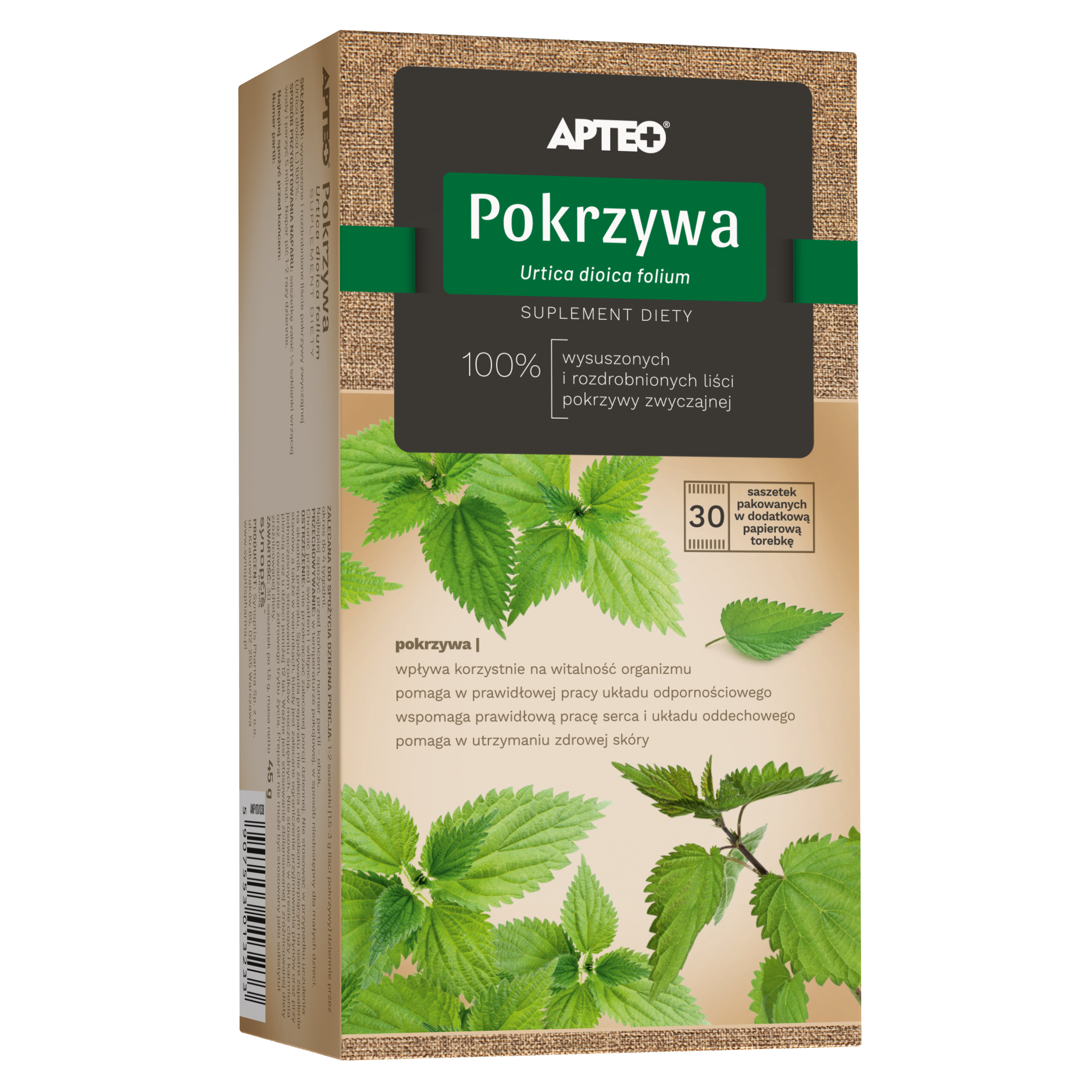Apteo Pokrzywa zioła do zaparzenia 30 saszetek zdjęcie