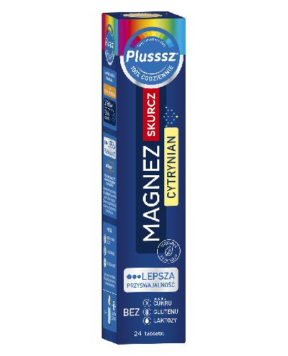 Plusssz Magnez Skurcz Cytrynian smak cytryna-pomarańcza 24 tabletek musujących zdjęcie