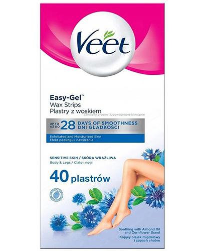 Veet Plastry do depilacji z woskiem dla skóry wrażliwej, 40 sztuk zdjęcie
