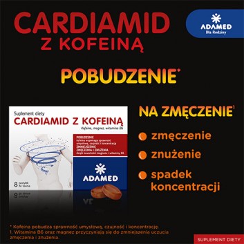 CARDIAMID Z KOFEINĄ Smak cytrusowy, 8 pastylek