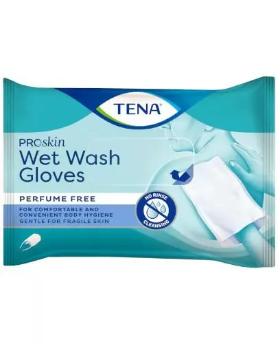 Tena ProSkin Wet Wash Gloves nawilżone myjki 8 sztuk zdjęcie