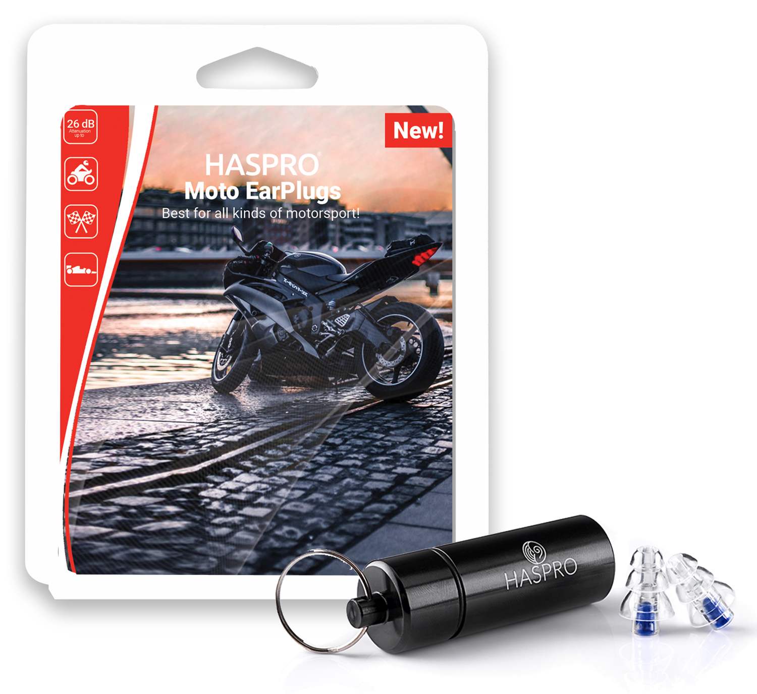 Zatyczki do uszu wielorazowe Haspro Moto EarPlugs 1 para zdjęcie