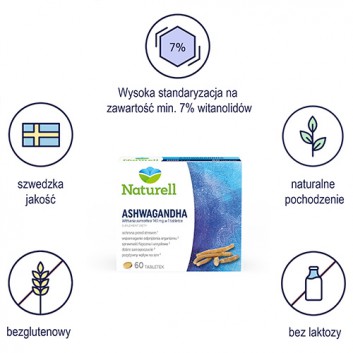 Naturell Ashwagandha 140mg 60 tabletek