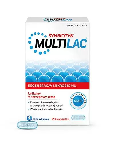 Multilac, synbiotyk, kapsułki, 20 sztuk zdjęcie