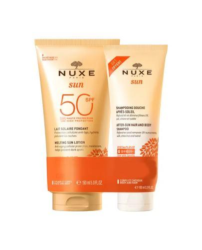 NUXE Sun Zestaw Mleczko do opalania twarzy i ciała spray SPF50, 150 ml Żel pod prysznic po opalaniu, 100 ml zdjęcie