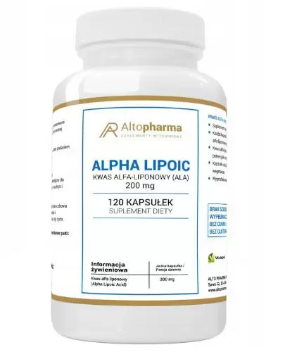 Altopharma Alpha Lipoic kwas alfa liponowy (ALA) 200 mg 120 kapsułek zdjęcie